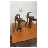 Pair of Vintage Cast Iron Hand Water Pumps