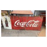 Vintage Coca-Cola Metal Advertising Sign with Bottle Graphic