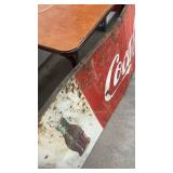 Vintage Coca-Cola Metal Advertising Sign with Bottle Graphic