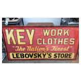 Vintage Key Work Clothes Advertising Sign for Lebovsky