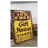 Vintage Metal Gift House Stamps Advertising Sign