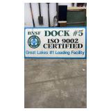 BNSF Dock #5 Burlington Northern Santa Fe Railway Sign 4ft by 8ft