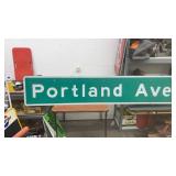 Portland Ave Metal Street Sign 18” x 8ft