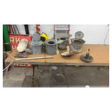 Vintage Fishing Collection with Baskets, Minnow Buckets, Net, and Accessories