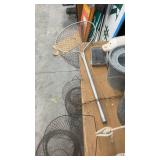 Vintage Fishing Collection with Baskets, Minnow Buckets, Net, and Accessories