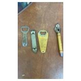 Vintage Bottle Opener Collection with Wall Mounts and Coca-Cola Tin