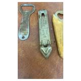 Vintage Bottle Opener Collection with Wall Mounts and Coca-Cola Tin