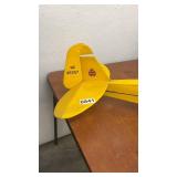 Vintage Yellow RC Piper Cub Model Airplane with Skis 59” by 38”