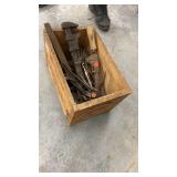 Lot of Vintage Hand Tools with Remington Wooden Ammunition Box