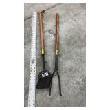 Set of 2 Vintage Fireplace Tools with Wood Handles