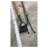 Set of 2 Vintage Fireplace Tools with Wood Handles