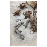 Collection of Vintage Animal Traps and Wooden Box