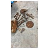 Collection of Vintage Hand Tools with Remington Express Wooden Box