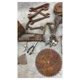 Collection of Vintage Hand Tools with Remington Express Wooden Box