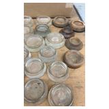 Collection of 19 Vintage Glass and Ceramic Jar Lids