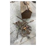 Vintage Metal Tool Box with Collection of Antique Hand Tools