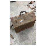 Vintage Metal Tool Box with Collection of Antique Hand Tools