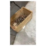 Wood Box of Assorted Vintage Hand Tools and Files