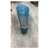 Vintage Blue Galvanized Metal Washtub with Wooden Bottom