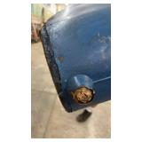 Vintage Blue Galvanized Metal Washtub with Wooden Bottom