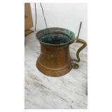 Lot with Antique Copper Mug and Dual Glass Insulator Bracket