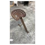 Vintage Cast Iron Tractor Seat with Mounting Bracket