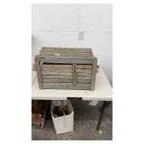 Wooden Slatted Crate with Side Handles