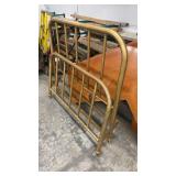 Antique Brass Twin Bed Frame with Casters
