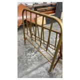 Antique Brass Twin Bed Frame with Casters