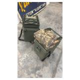 Pair of Insulated Hunting or Fishing Seat Coolers with Padded Backs