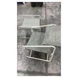 Pair of Folding Patio Chairs with Metal Frames