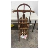 Vintage Wooden Snow Sled with Red Accents