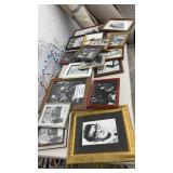 Collection of Framed Black and White Celebrity Photographs