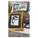 Collection of Framed Black and White Celebrity Photographs