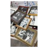 Collection of Framed Black and White Celebrity Photographs