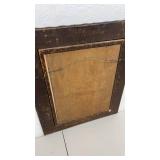 Framed Antique Artwork of Children with Horse and Dog