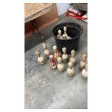 Group of 14 Used Wooden Bowling Pins