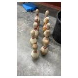 Group of 14 Used Wooden Bowling Pins