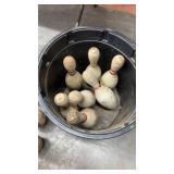 Group of 14 Used Wooden Bowling Pins