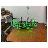 Carlsberg Green Neon Beer Sign with Mounting Frame