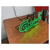 Carlsberg Green Neon Beer Sign with Mounting Frame
