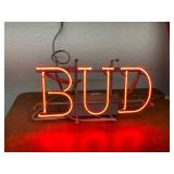 Bud Neon Bar Sign Red Light Display