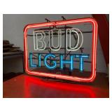 Bud Light Neon Bar Sign with Red and Blue Tubing