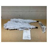 Costway 5ft Unlit Artificial Slim Pencil Christmas Tree with Metal Stand White