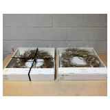 LOT OF 2 Hearth & Hand 21" Preserved Spring Grass and Flower Wreath - Hearth & Hand with Magnolia