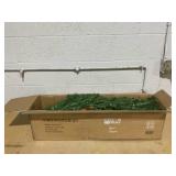 COSTWAY 7 FT Half Christmas Tree, Pre-lit Artificial Xmas Tree w/450 Branch Tips & 150 Warm White LED Lights for Home, Office, Party