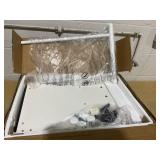 MEDIMALL Mobile Laptop Desk, Height Adjustable Podium Stand w/ 4 Wheels & Tiltable Desktop, Rolling Lectern Cart Laptop Desk with Storage Shelves for School, Office, Home, White Product Dimensions: 21