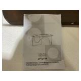 Costway Triangle Coffee Table with Tempered Glass Top and Adjustable Rubber Wood Base (Missing Hardware)