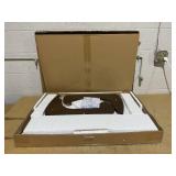 Costway Triangle Coffee Table with Tempered Glass Top and Adjustable Rubber Wood Base (Missing Hardware)