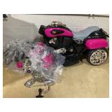 Costway 6V Kids Ride On Chopper Motorcycle 3 Wheel Trike with Headlight and Horn Rose Red (Not Tested. Maybe Missing Hardware)